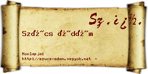 Szűcs Ádám névjegykártya